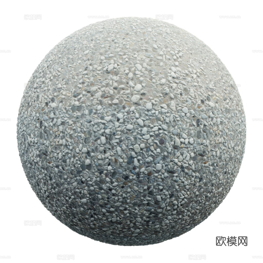 砾石地碎石地鹅卵石地铺路石地面 PBR材质贴图 1k