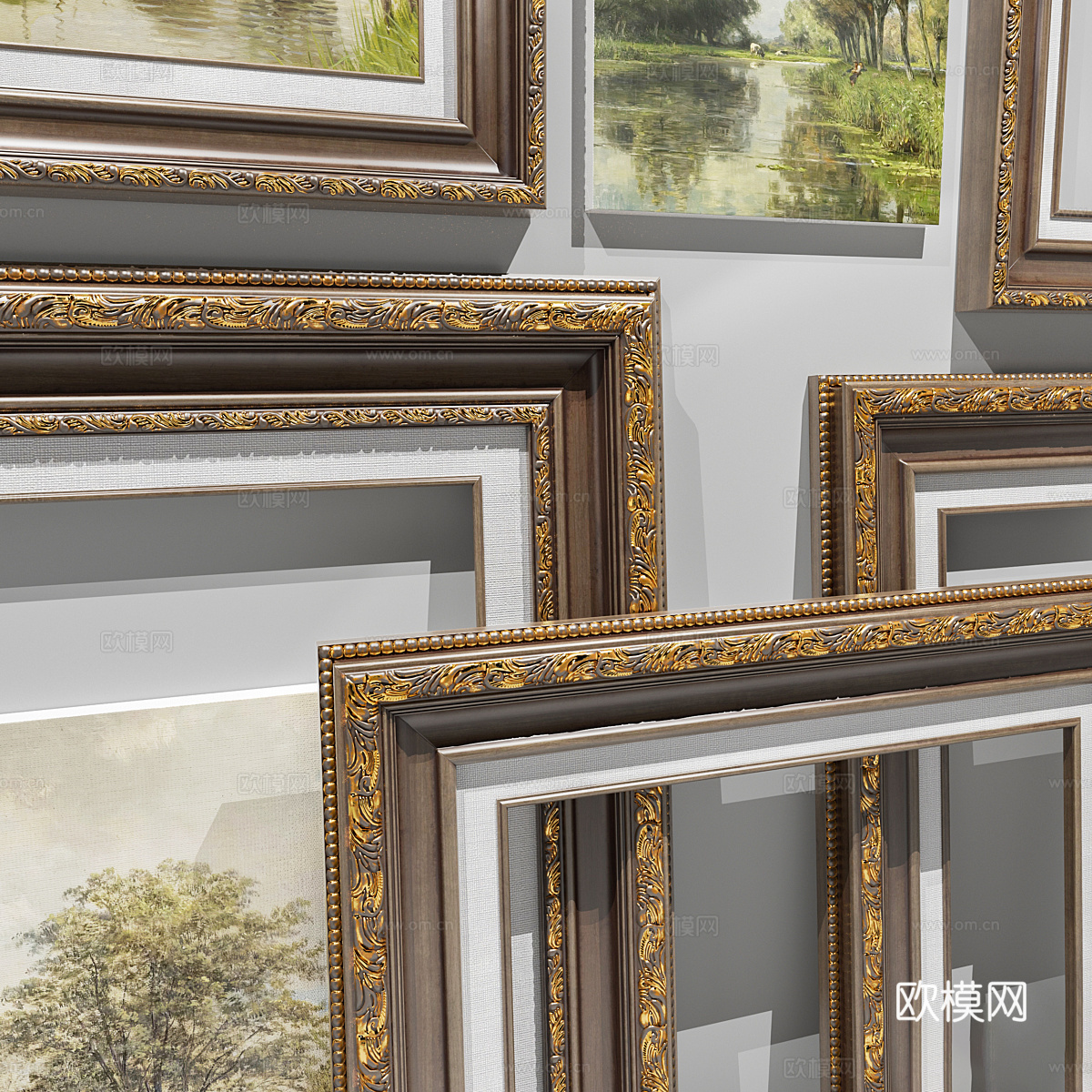 法式复古装饰挂画3d模型