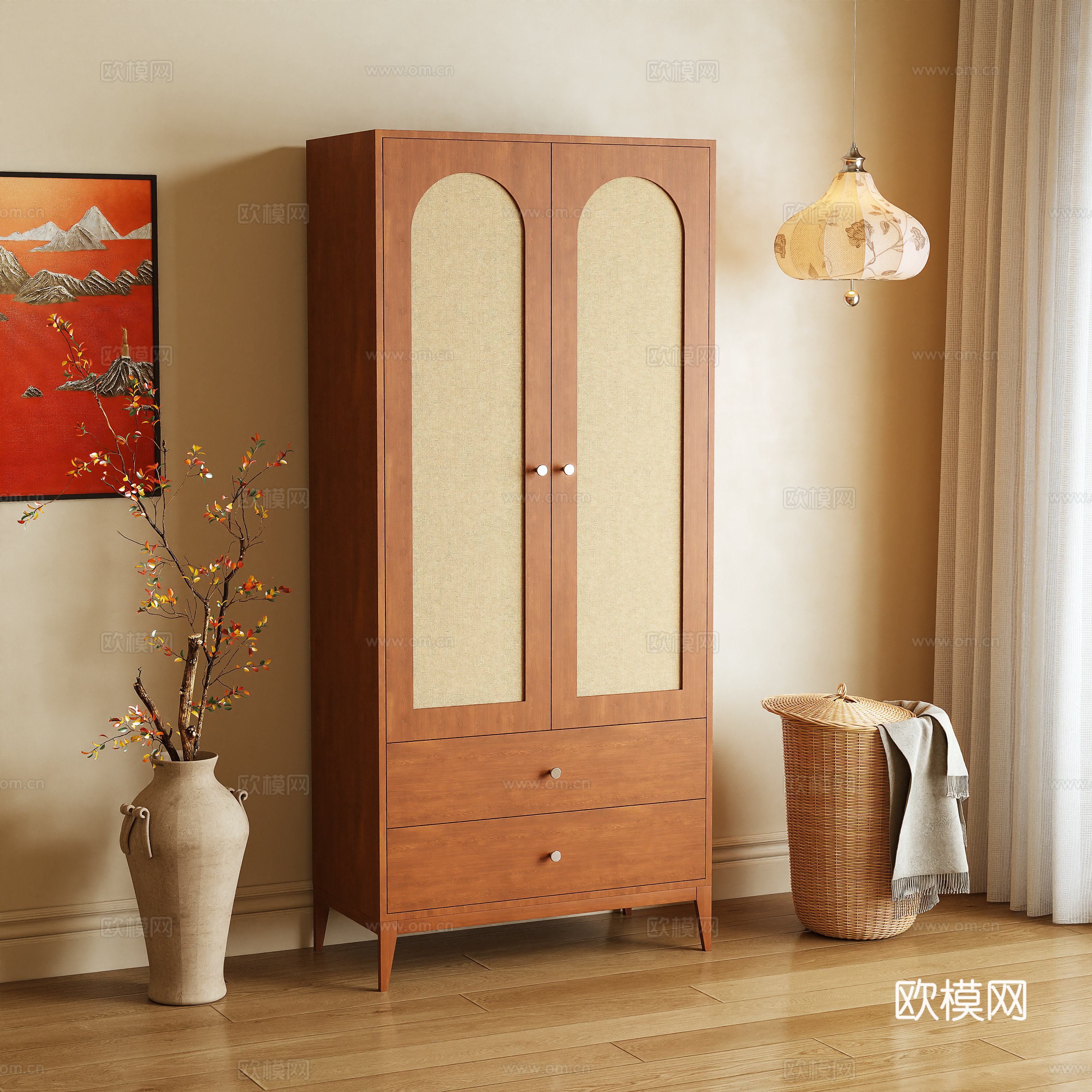 衣柜 藤编柜3d模型下载