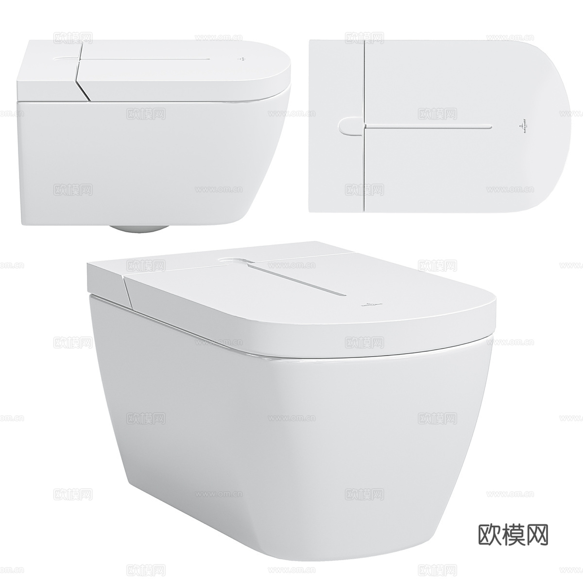 马桶 座便器3d模型下载（渲染图2）