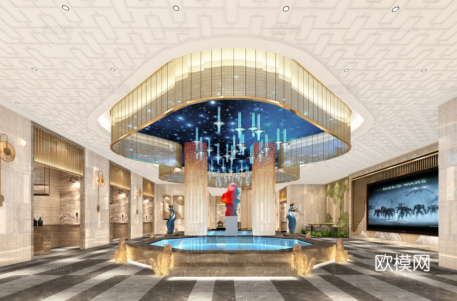 浴区3d模型下载（渲染图2）