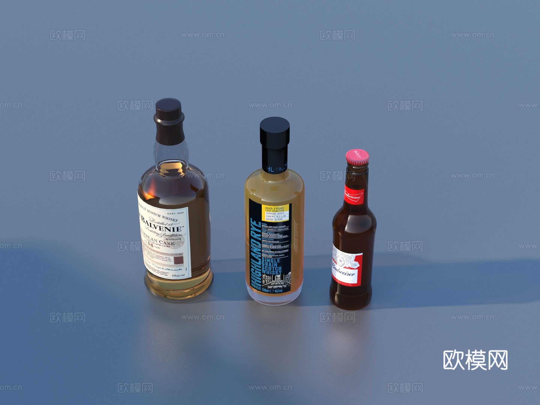 酒瓶 啤酒 白酒 名酒 酒水3d模型下载