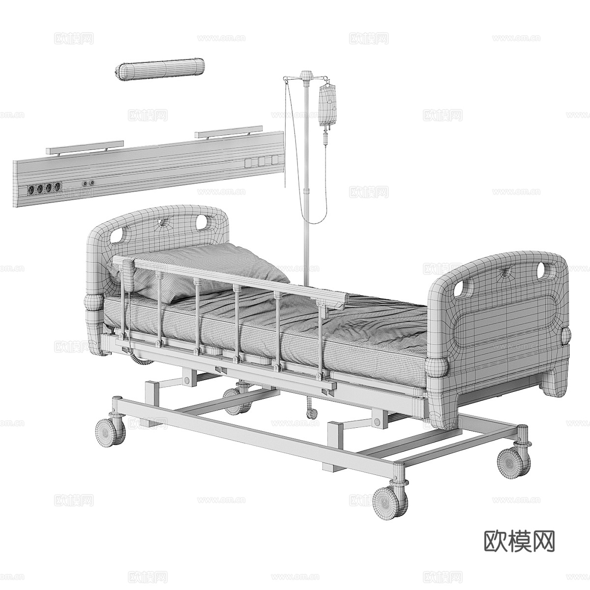 现代医疗病床3d模型
