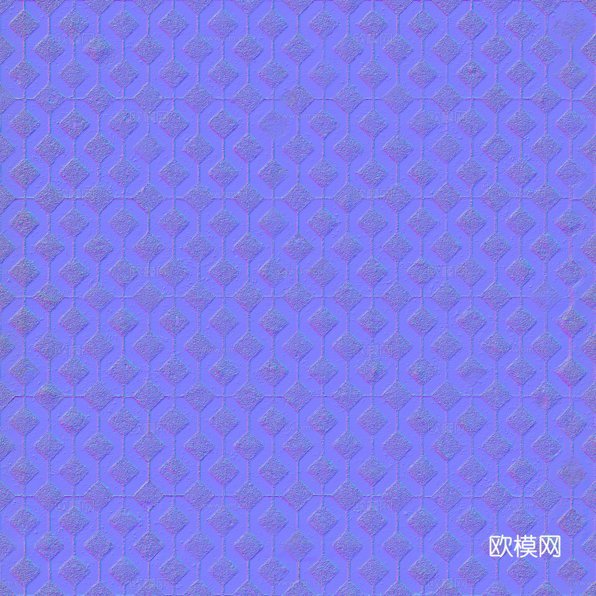 植草砖铺路石户外地面 PBR材质贴图 2K