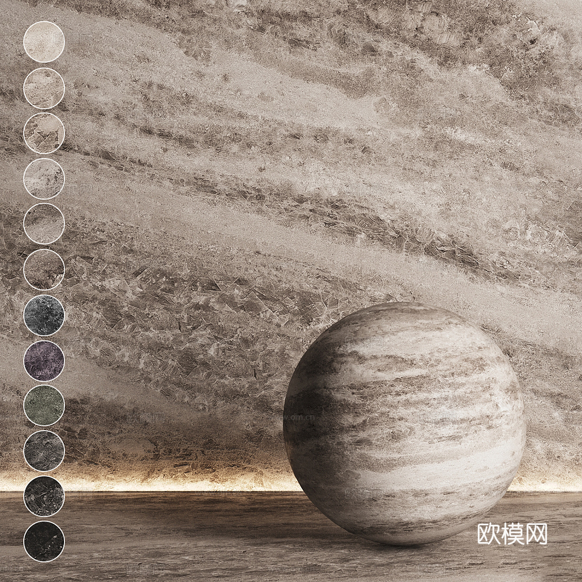 现代意式瓷砖 大理石材质3d模型下载（渲染图1）