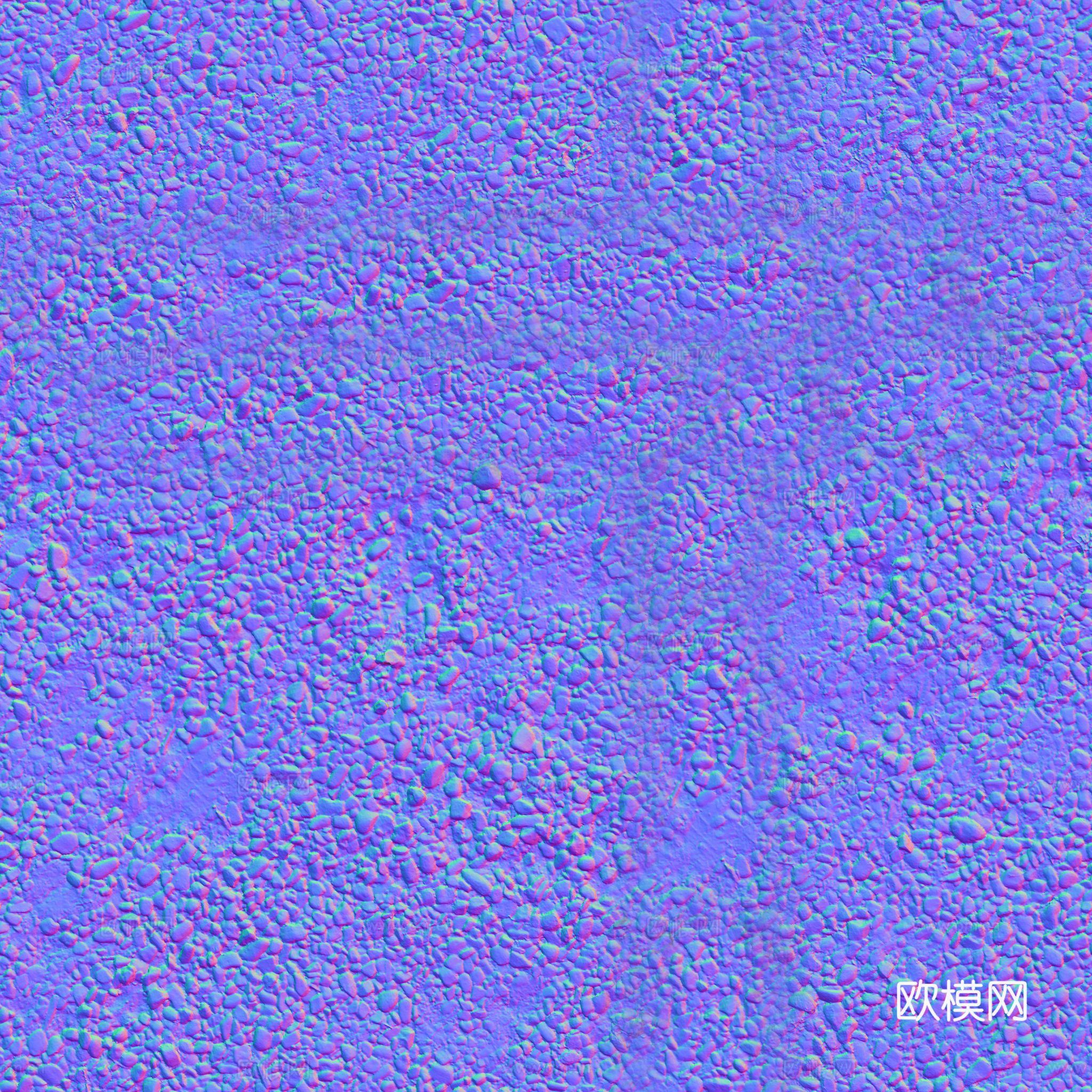 鹅卵石地面砾石地面碎石地面铺路石沙石地 PBR材质贴图 4k
