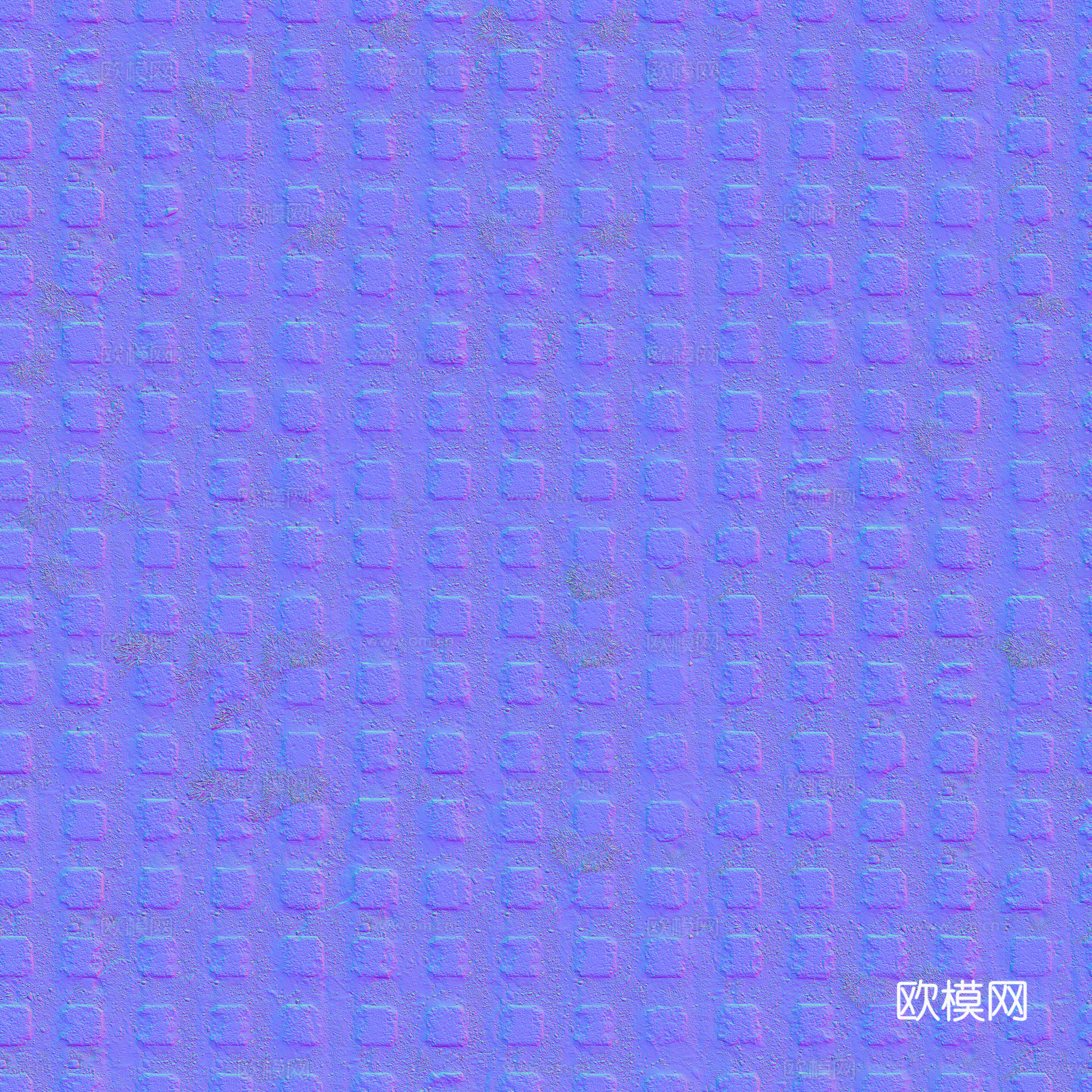 植草砖铺路石户外地面 PBR材质贴图 2K
