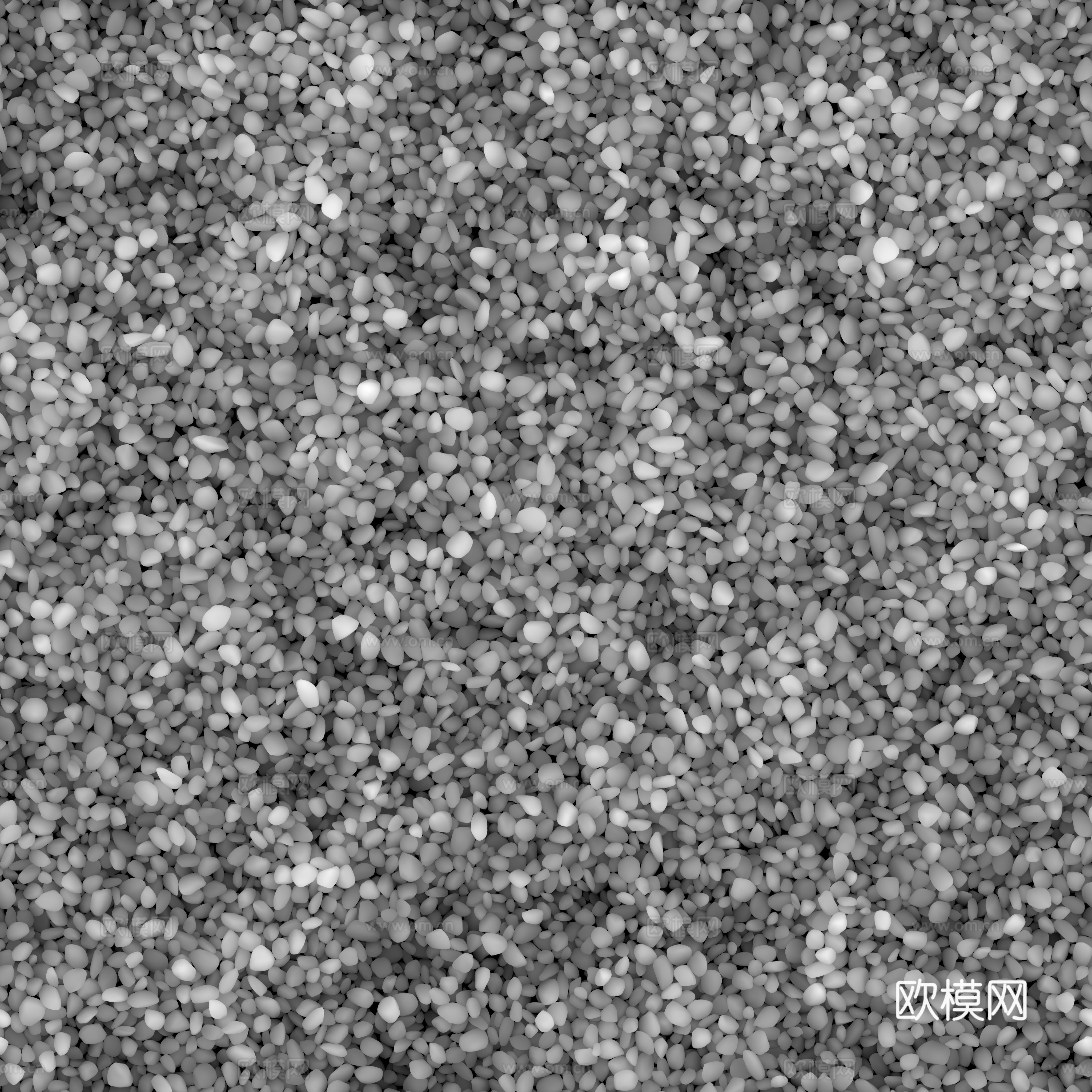 鹅卵石地面砾石地面碎石地面铺路石 PBR材质贴图 4k
