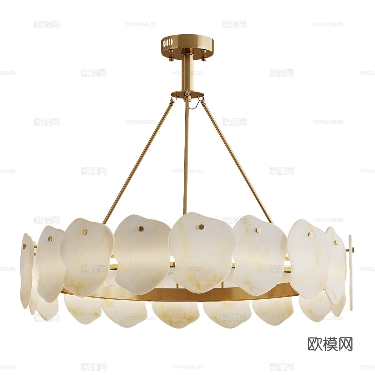 吊灯大理石卢克蕾蒂亚大理石圆形吊灯3d模型下载