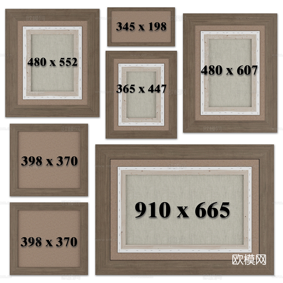 法式复古装饰挂画3d模型