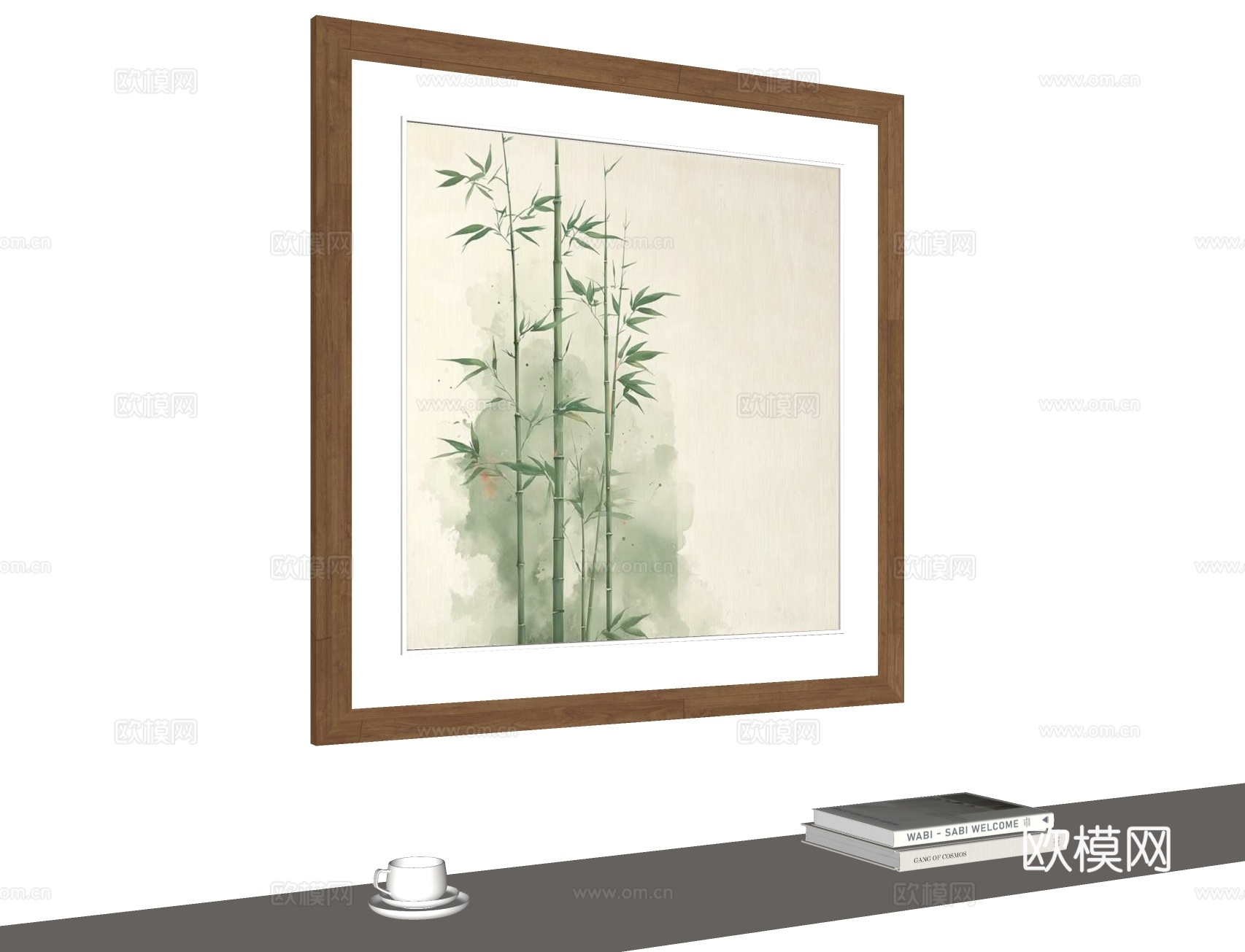 现代新中式挂画su模型