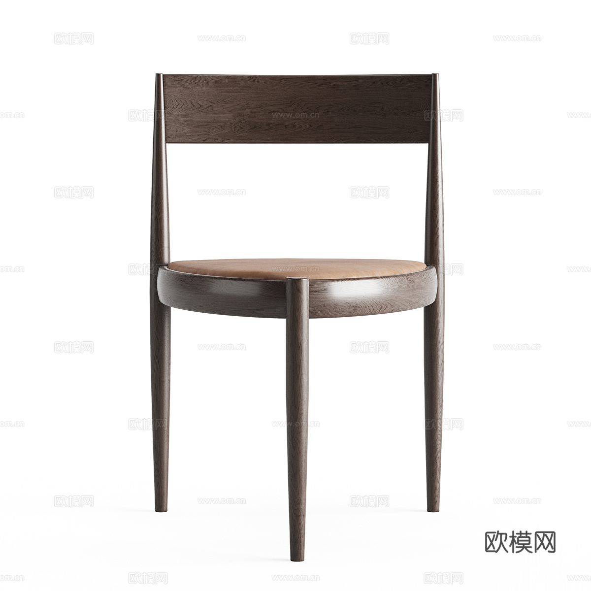 现代意式木质单椅3d模型下载（渲染图2）
