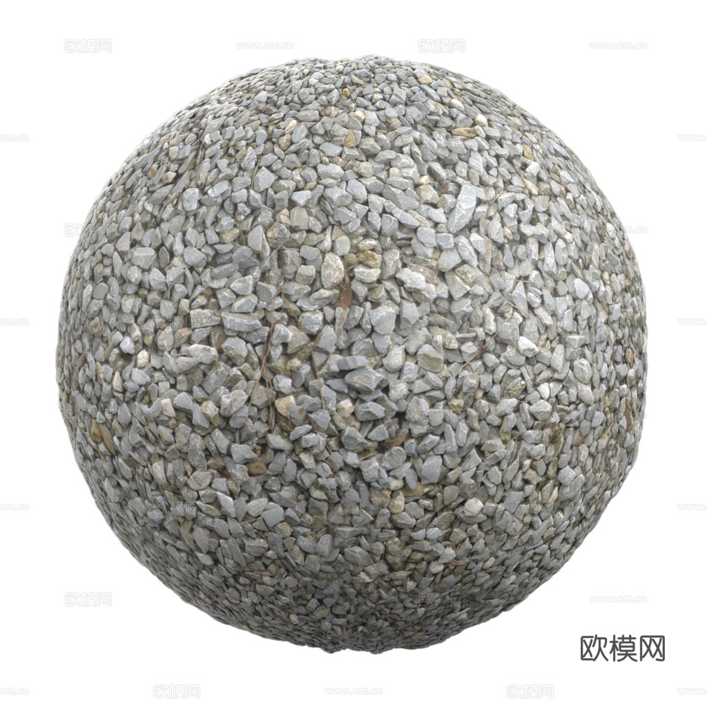 砾石地面碎石地面鹅卵石地面铺路石地面 PBR材质贴图 2k