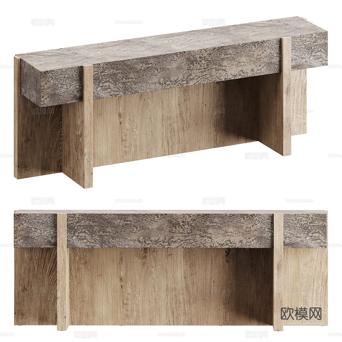 新中式侘寂端景台 玄关桌3d模型