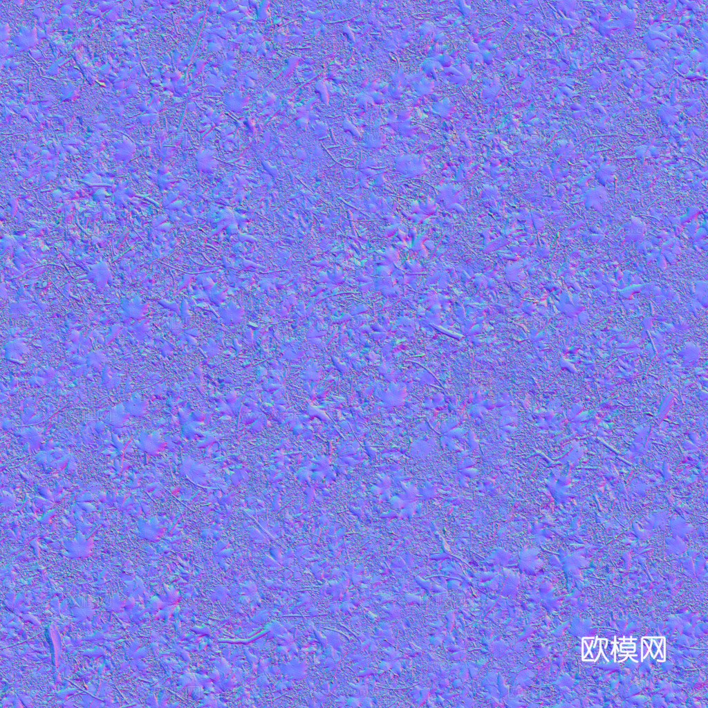 枯叶泥地草地土地自然地面地表 PBR材质贴图 1K