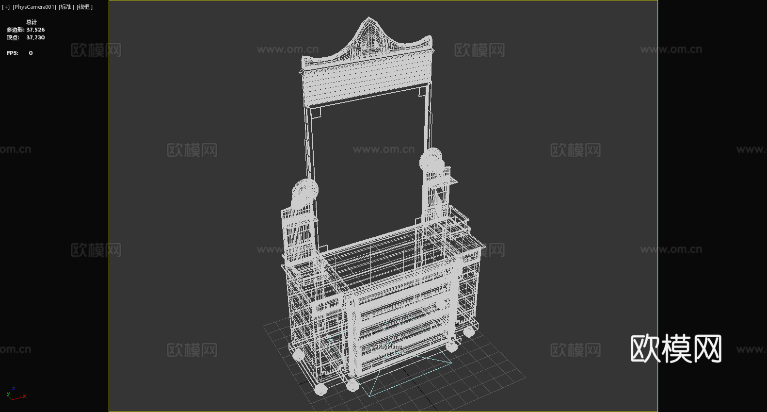 化妆台 梳妆台 镜子柜 复古家具 木质家具3d模型下载（渲染图6）