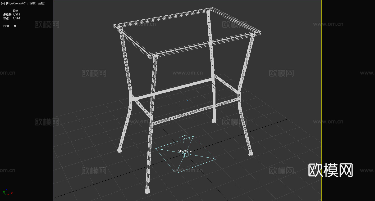 工作台 铁桌 高脚桌 操作台 工业桌3d模型下载（渲染图6）