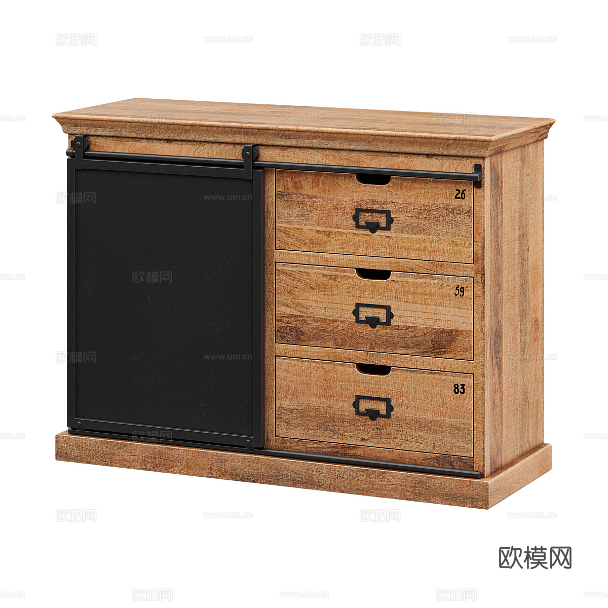 北欧简约边柜 边柜 简约边柜 装饰边柜3d模型下载