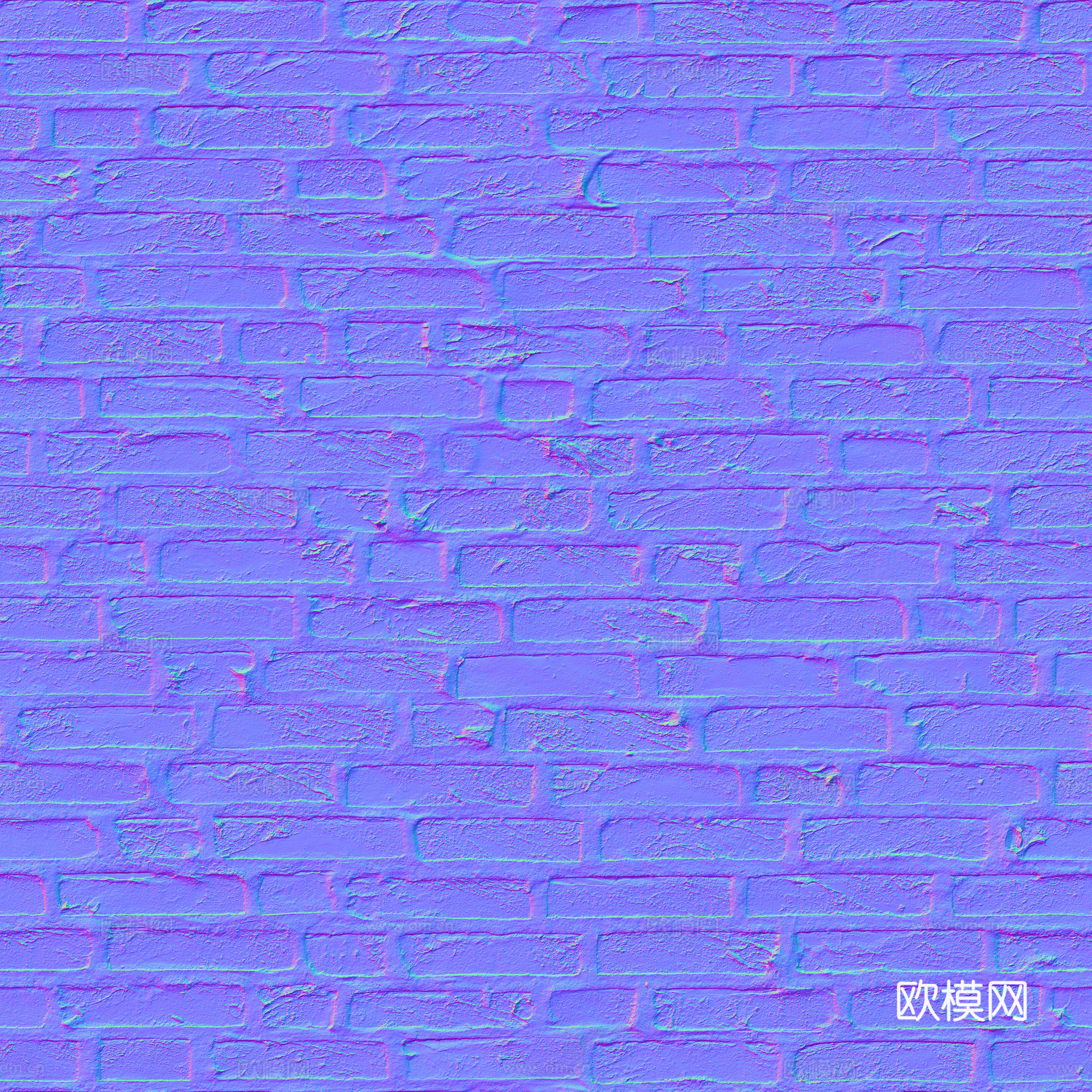 无缝破旧砖墙砖地 PBR材质贴图 2k