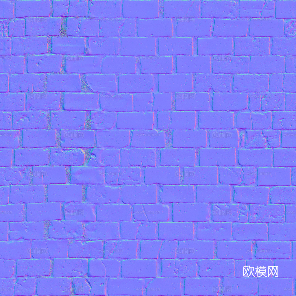 无缝破旧红砖户外砖铺路石铺路砖 PBR材质贴图 1k