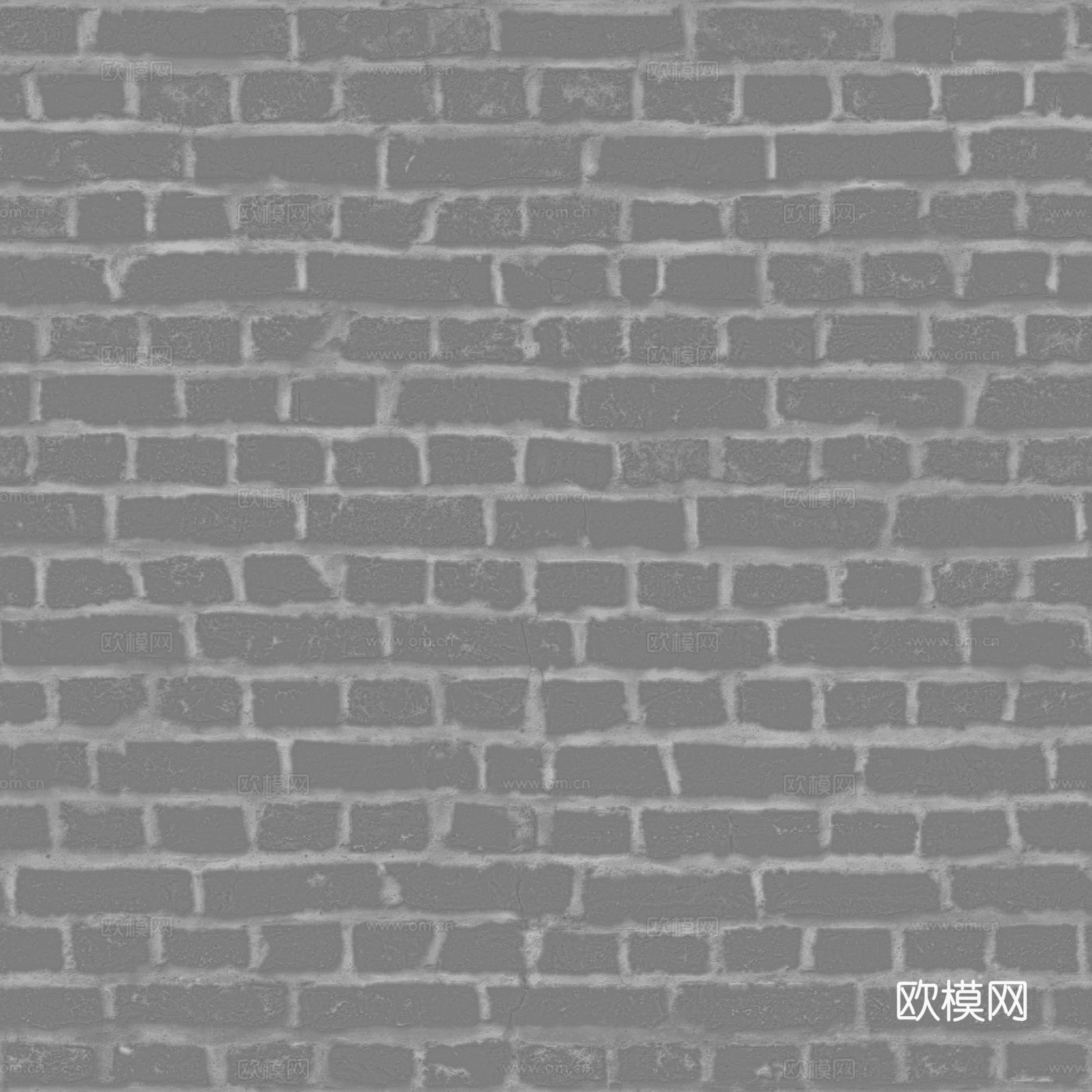 无缝破旧红砖墙砖户外砖 PBR材质贴图 2k