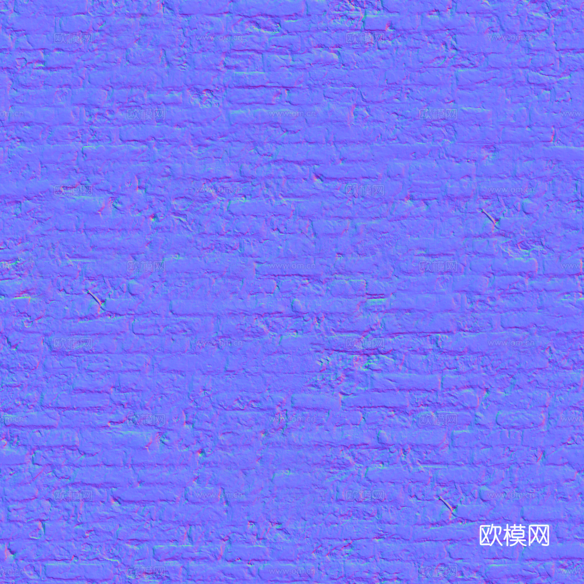无缝破旧墙砖户外砖 PBR材质贴图 2k