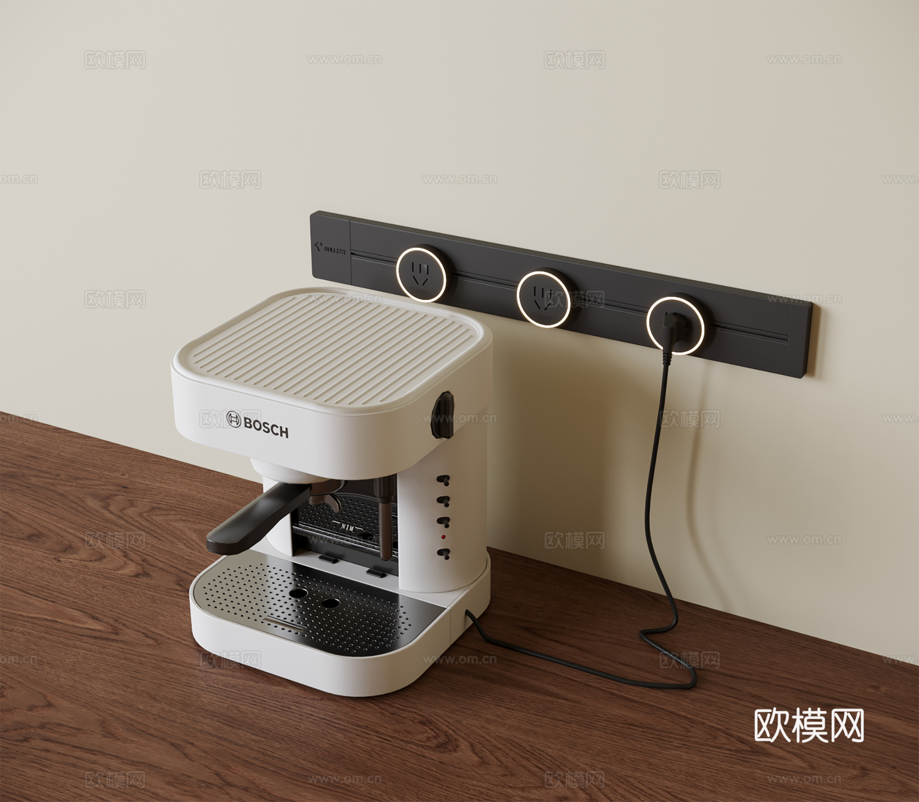 现代咖啡机 厨房电器 轨道插座su模型