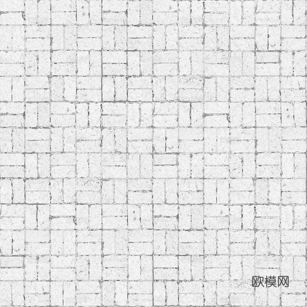 无缝水泥砖户外砖铺路石铺路砖 PBR材质贴图 1k