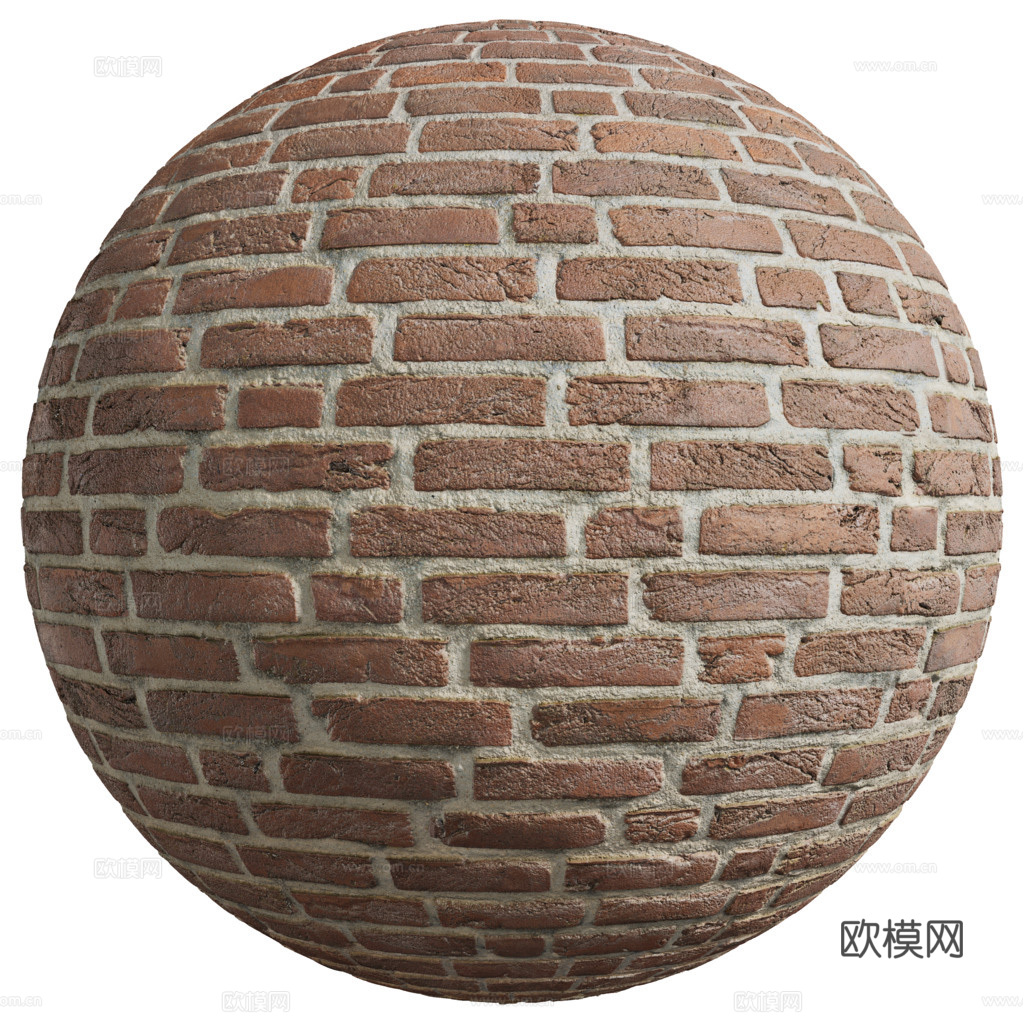 无缝红砖砖墙老旧砖墙 PBR材质贴图 1k