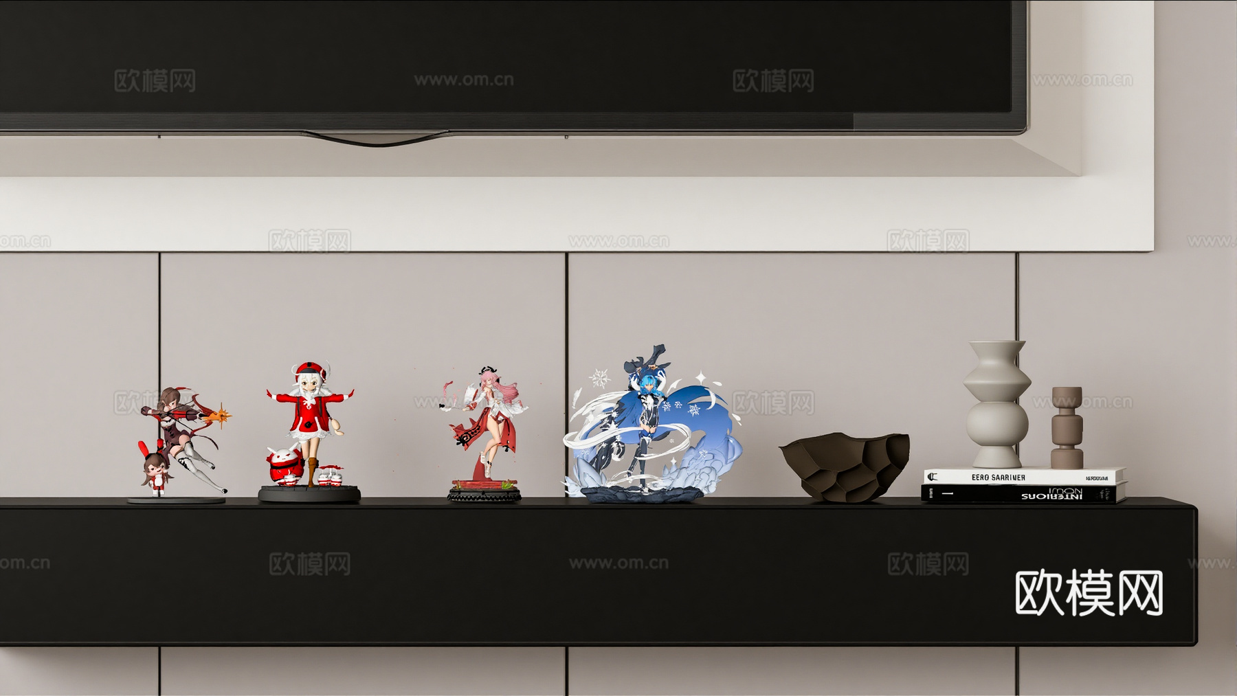 雕塑潮玩手办办su模型