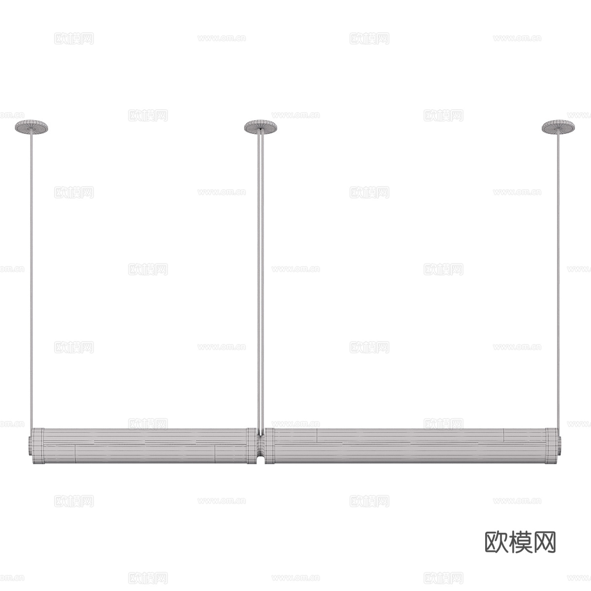 现代轻奢长条玻璃装饰吊灯3d模型