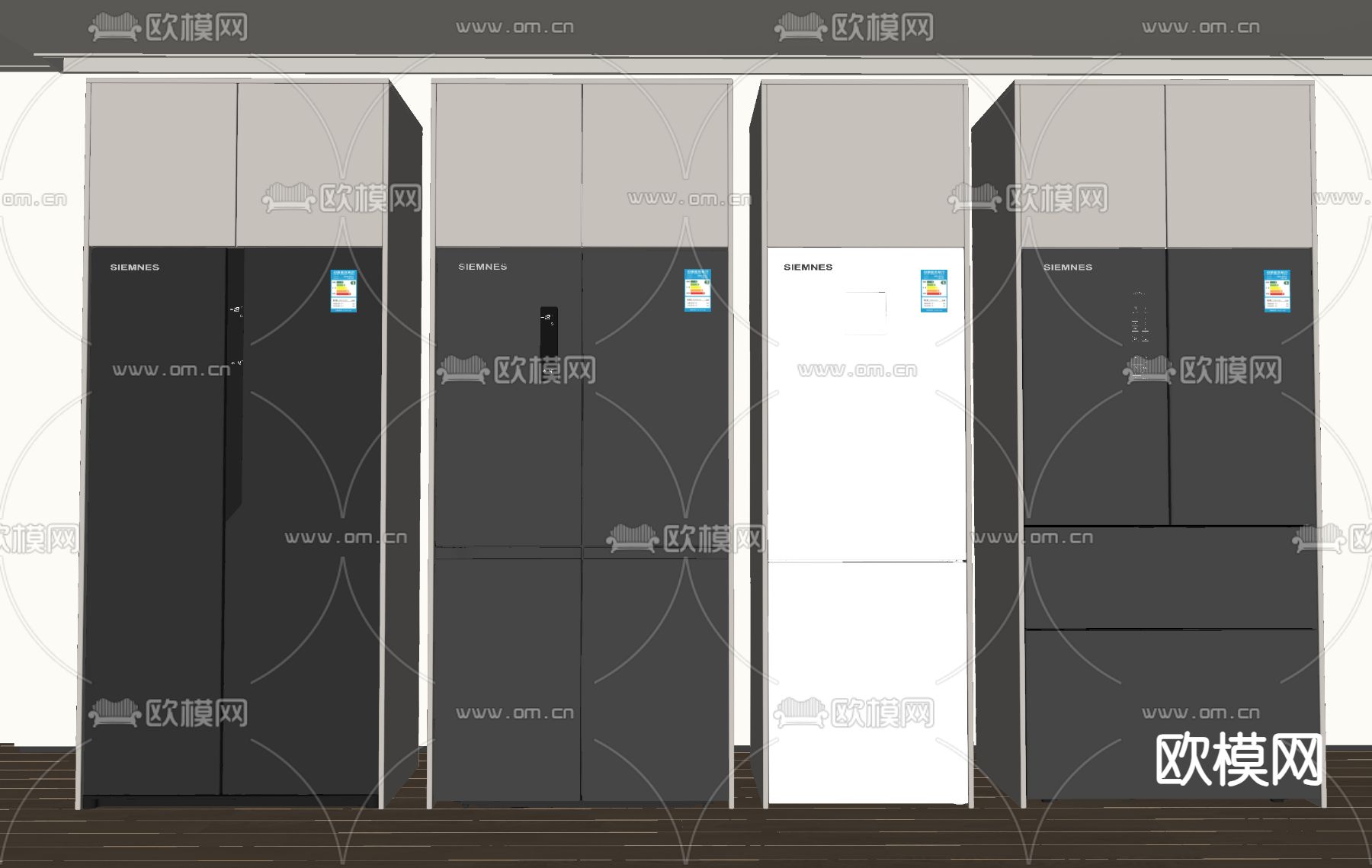 对开门冰箱 智能冰箱su模型