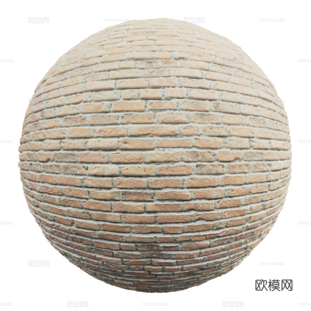 无缝老旧红砖砖墙 PBR材质贴图 1k