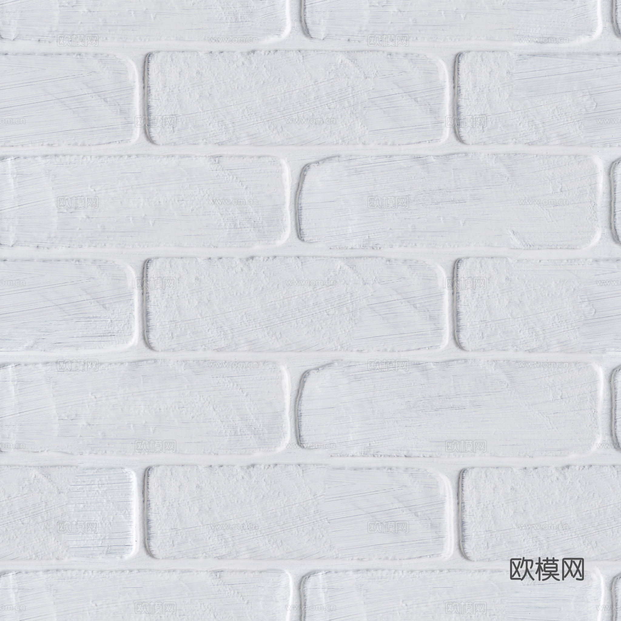 无缝白色墙砖户外砖 PBR材质贴图 2k