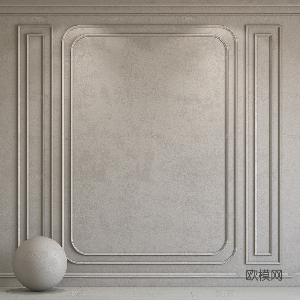 装饰灰泥护墙板3d模型下载