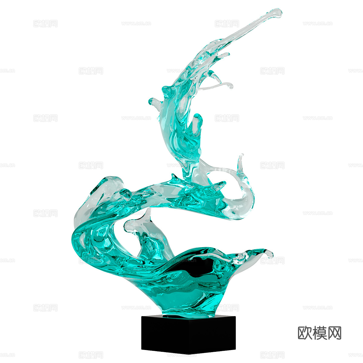 现代水滴装饰性抽象雕塑3d模型
