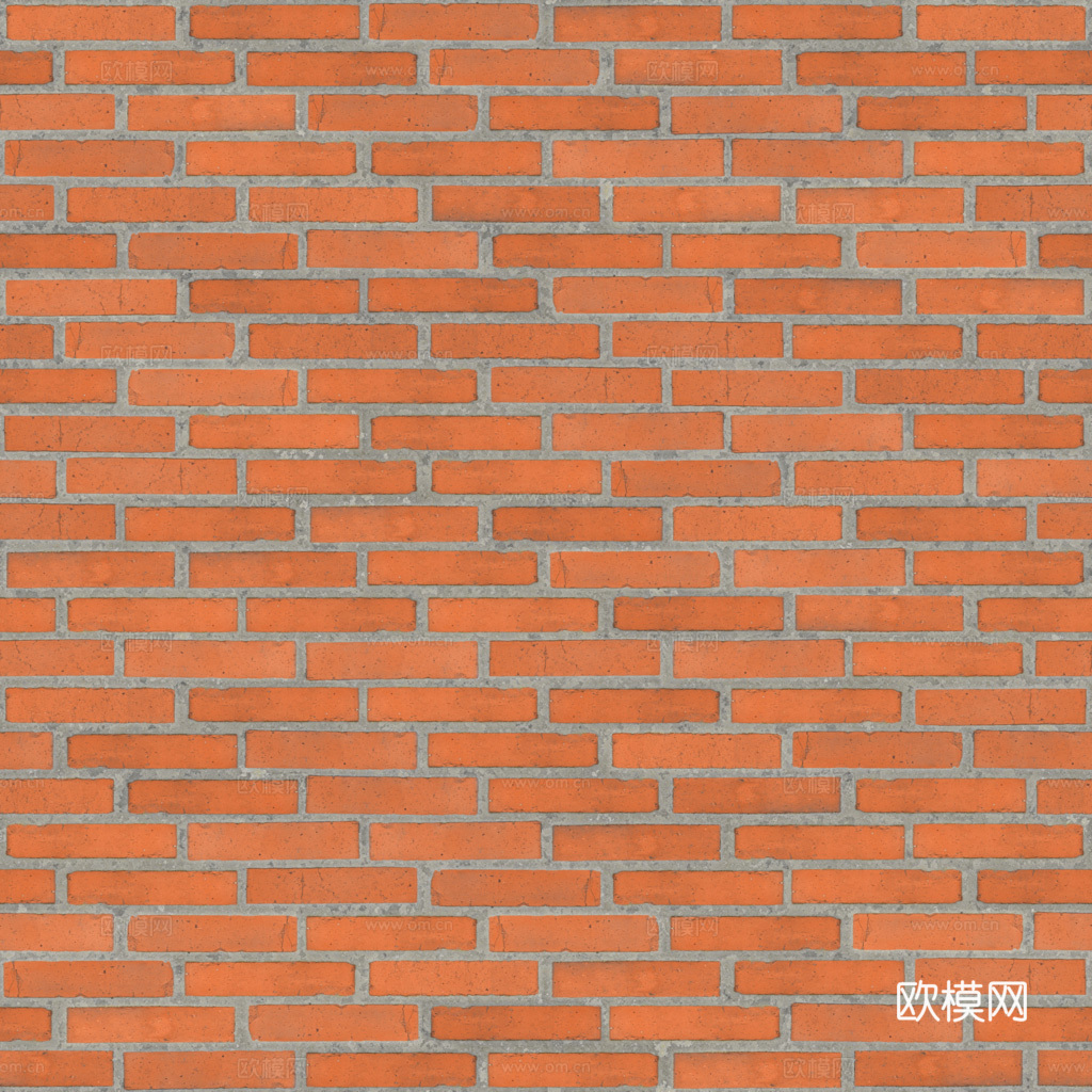 无缝红砖砖墙 PBR材质贴图 1k
