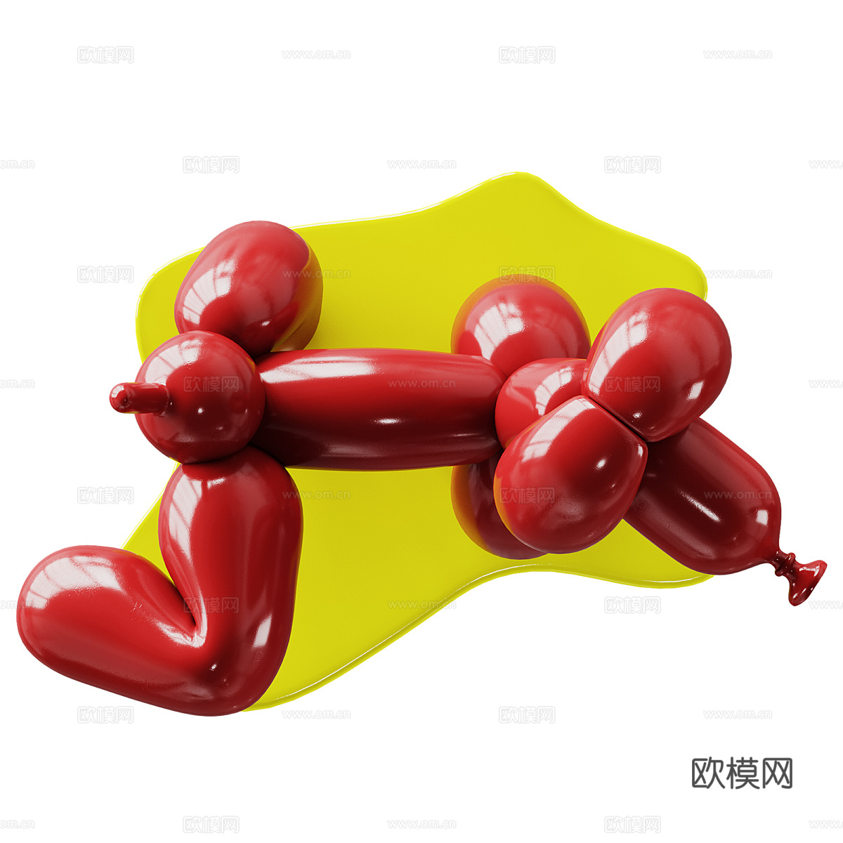 现代气球狗装饰雕塑3d模型