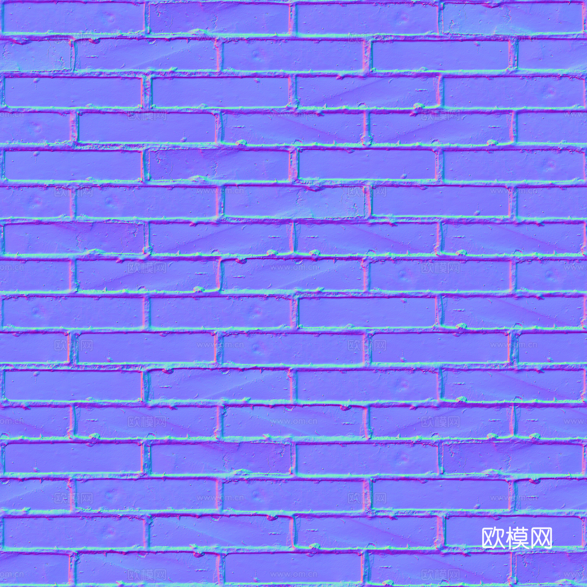无缝老旧红砖砖墙 PBR材质贴图 2k