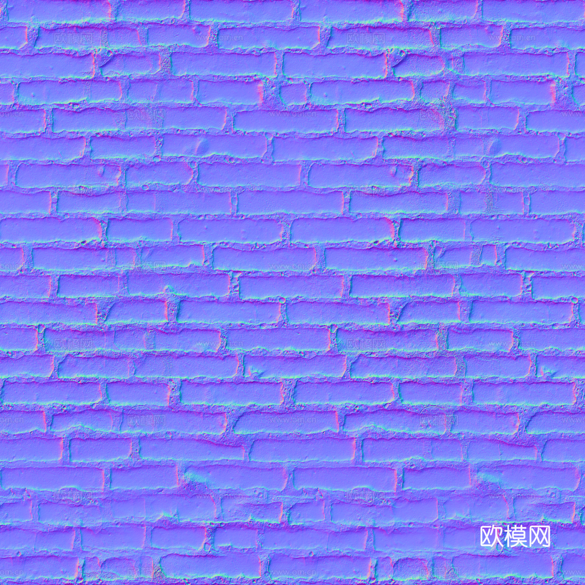 无缝老旧地砖户外砖铺路砖 PBR材质贴图 2k