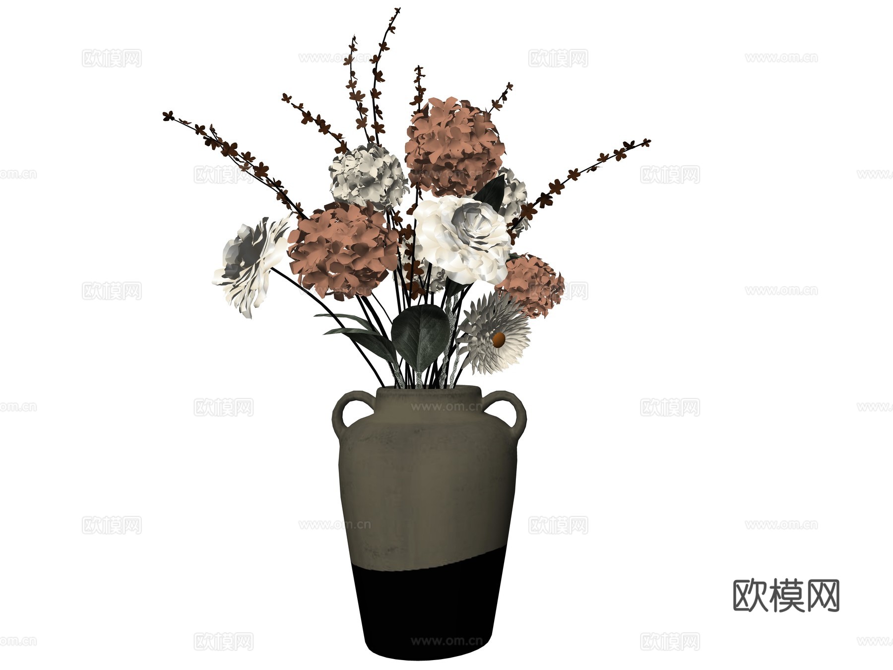 现代花瓶花艺植物装饰摆件su模型