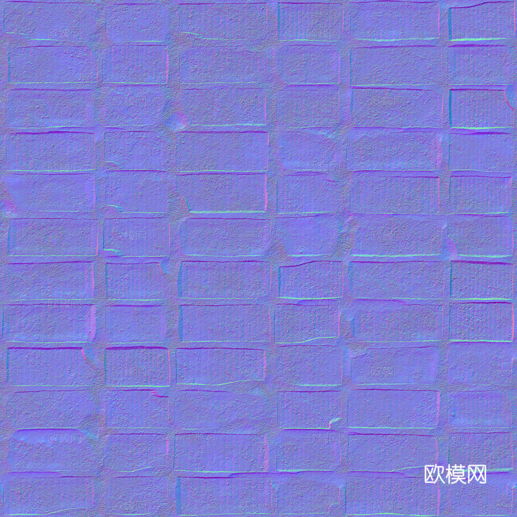 无缝破旧红砖砖墙 PBR材质贴图 1k