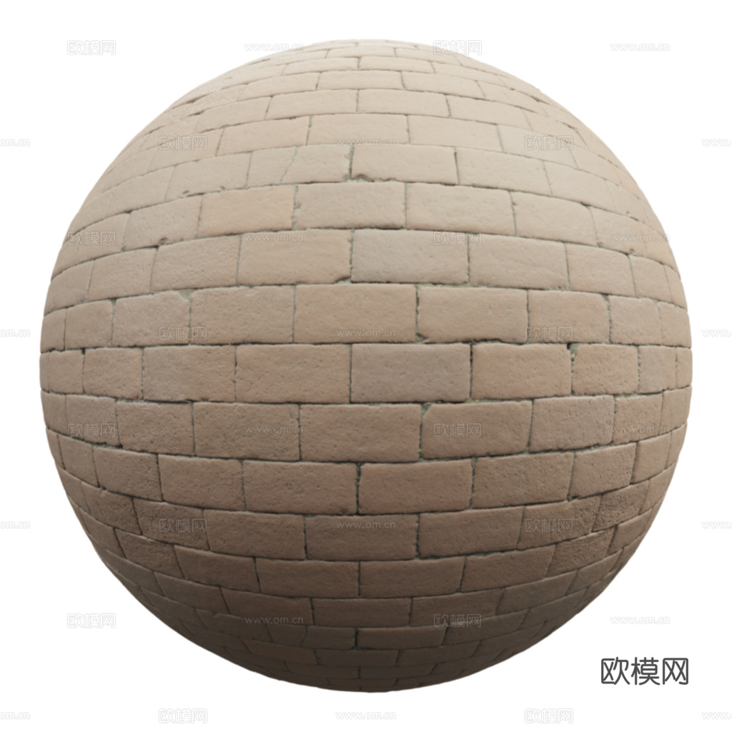 无缝红砖户外砖铺路石铺路砖 PBR材质贴图 2k