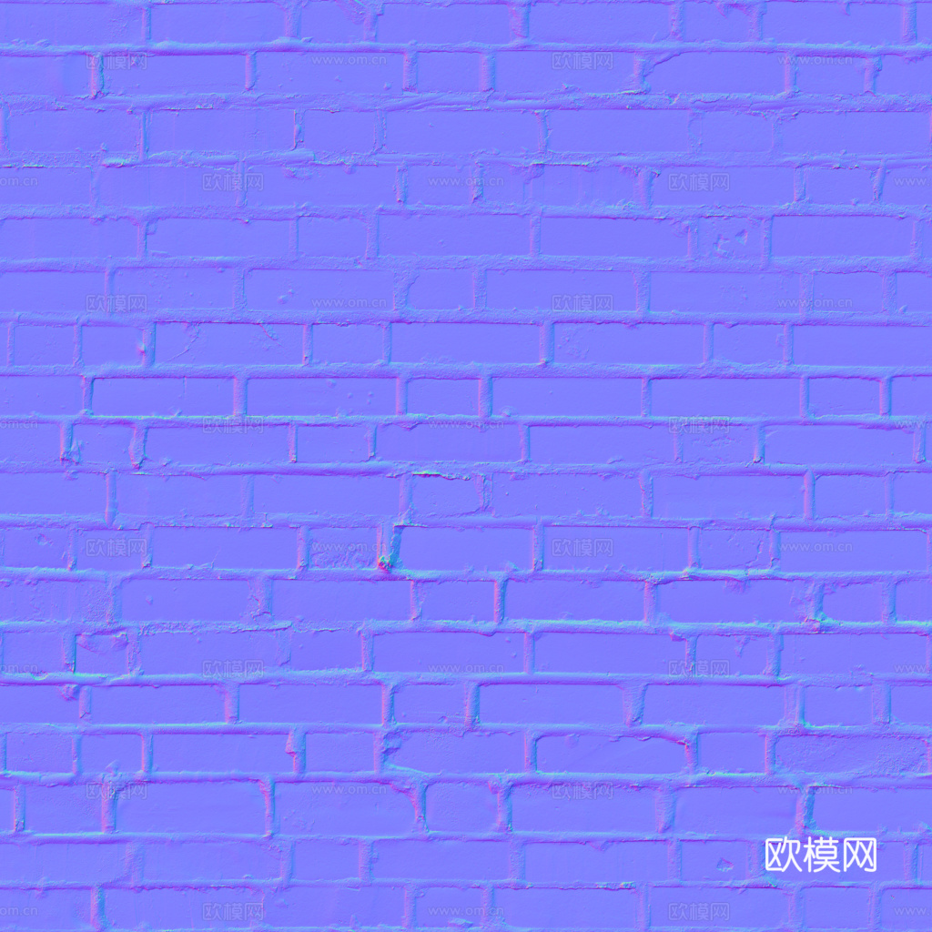 无缝红砖砖墙老旧红砖 PBR材质贴图 1k
