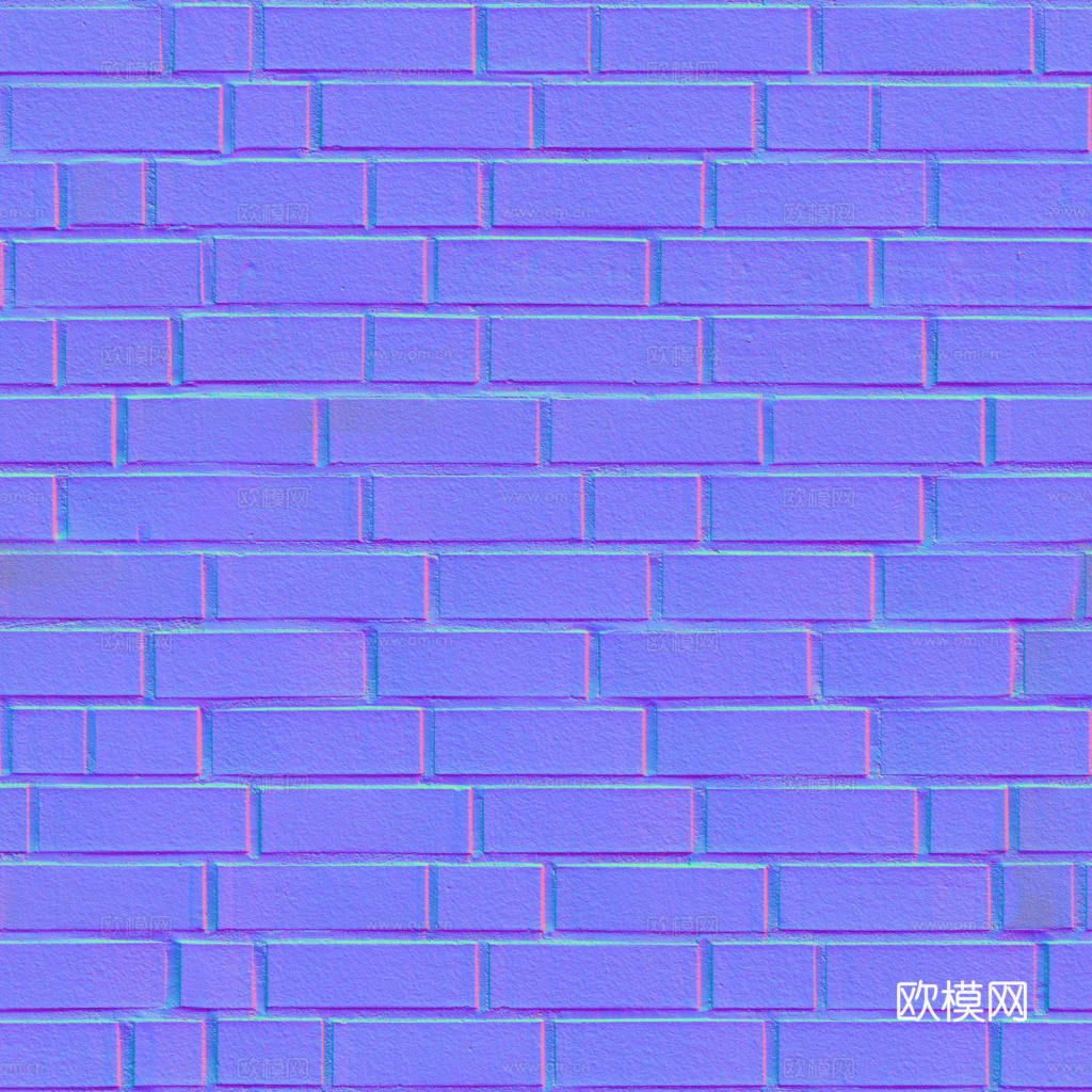 无缝红砖砖墙 PBR材质贴图 1k