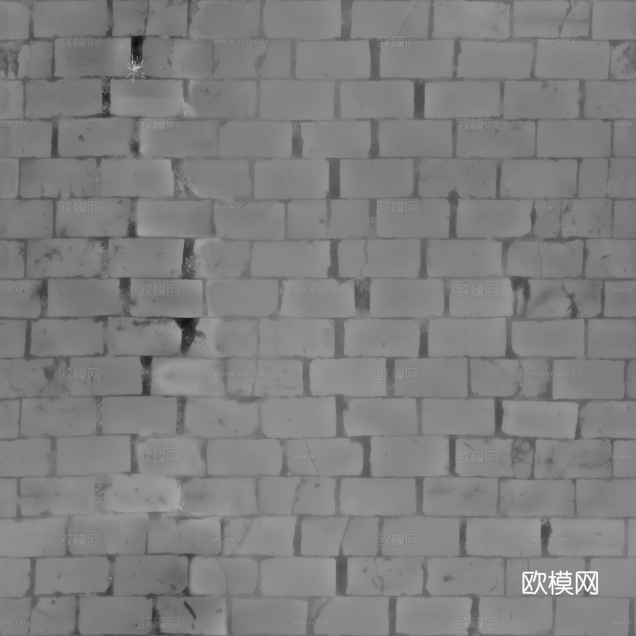 无缝破旧红砖户外砖铺路石铺路砖 PBR材质贴图 2k