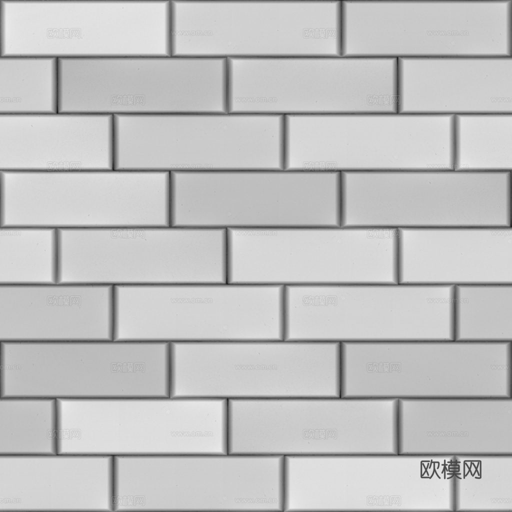 无缝灰色砖墙砖地 PBR材质贴图 1k