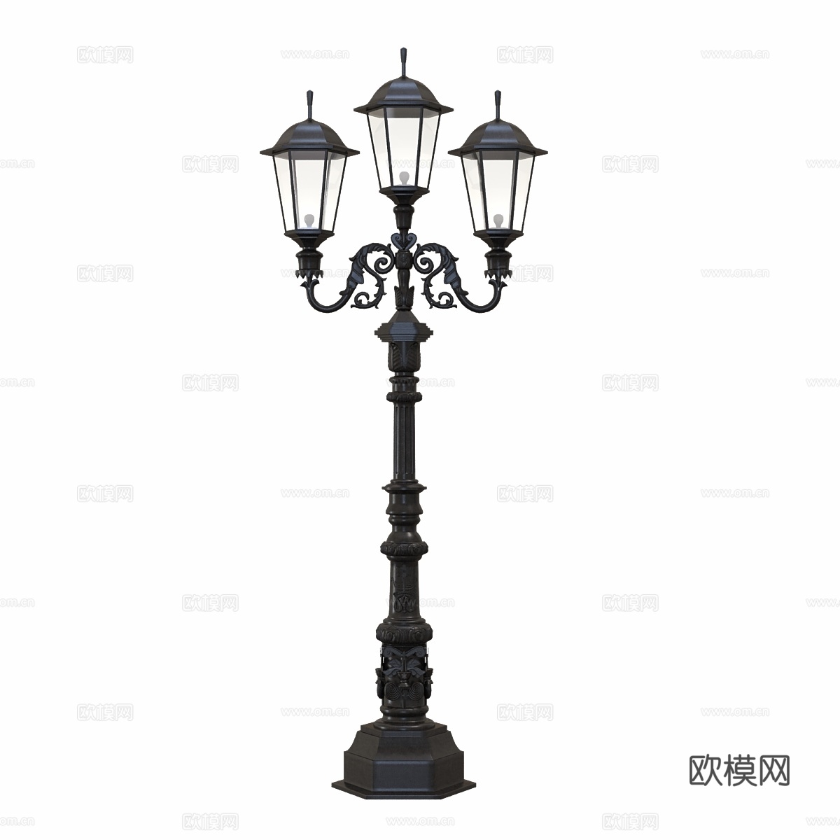 三角街灯 户外灯3d模型下载