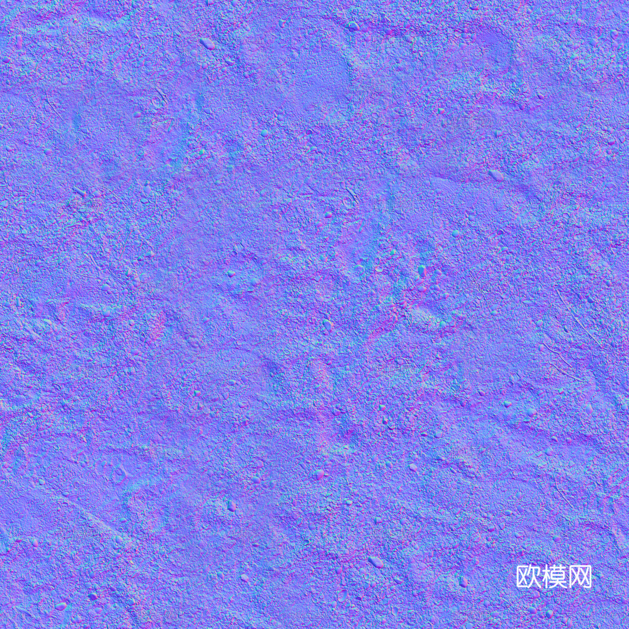 沙石地沙土地泥地碎石地自然地面地表 PBR材质贴图 2K