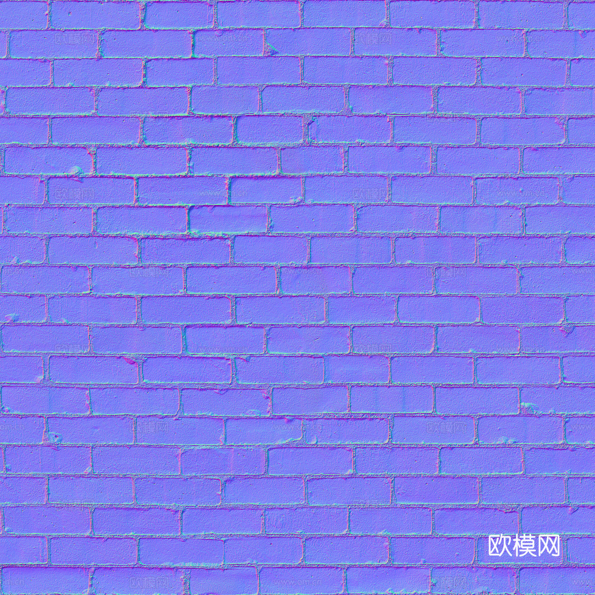 无缝老旧红砖户外砖墙砖铺路砖 PBR材质贴图 2k